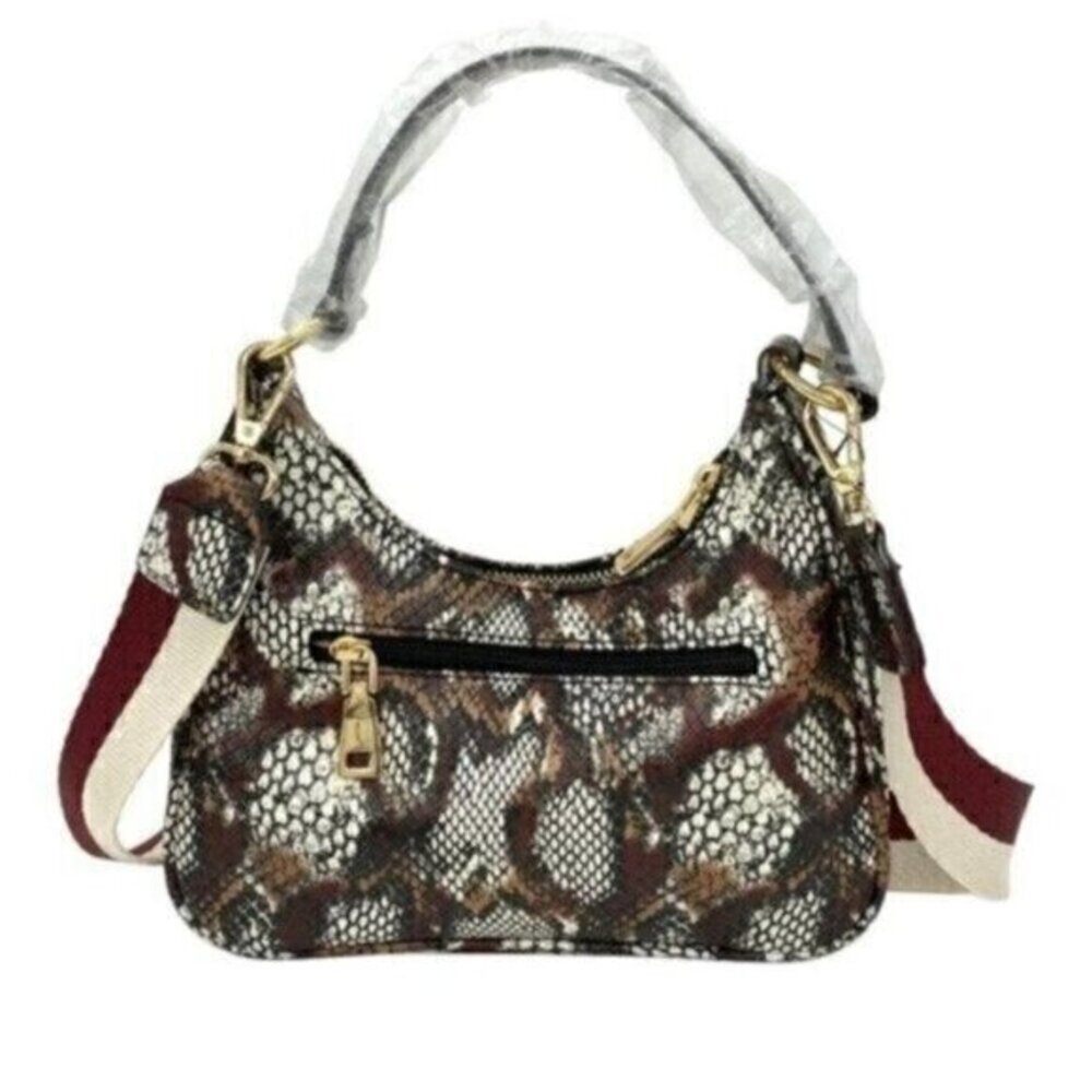 INC International Concepts Zaree Snakeskin Python Print Shoulder Crossbody Bag
